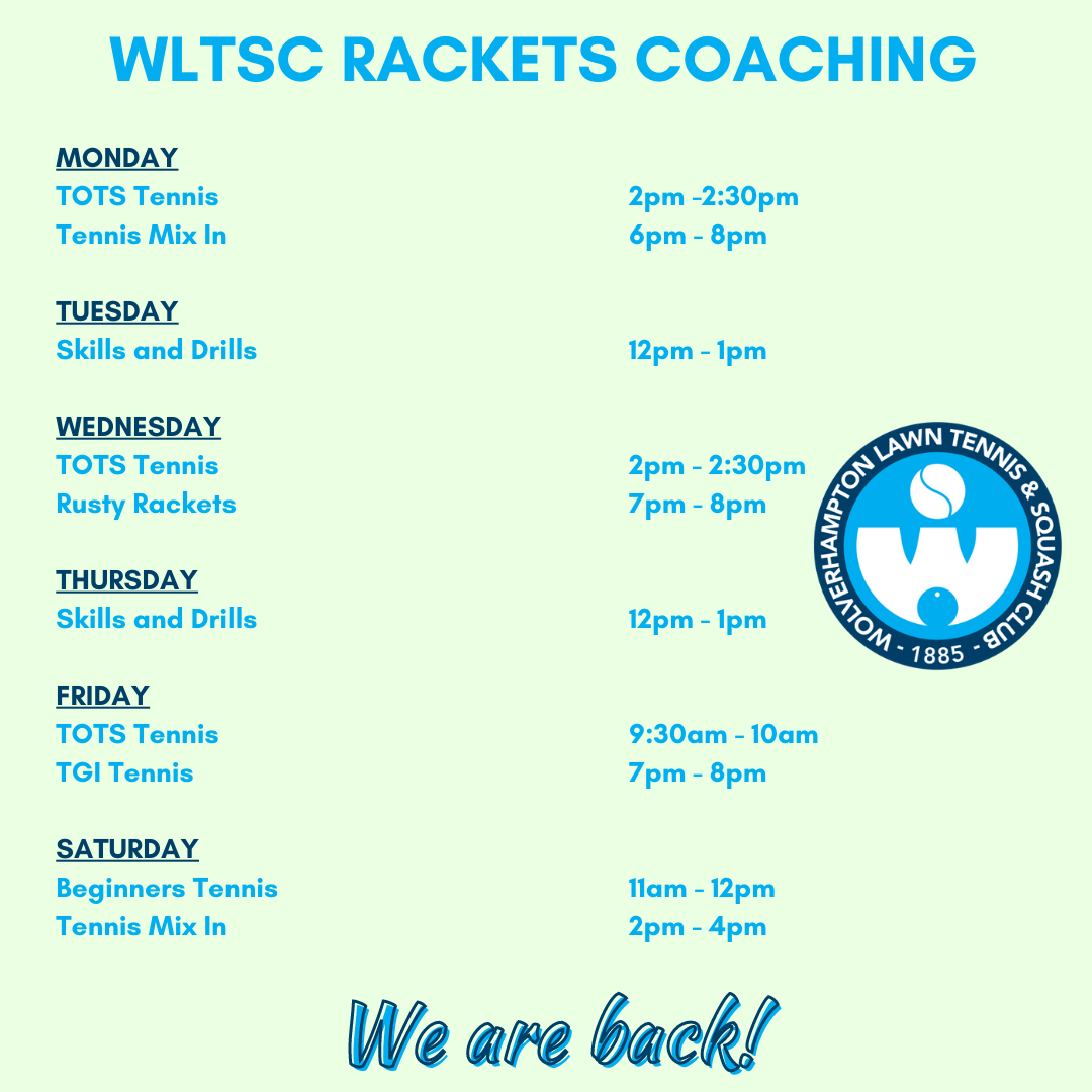 Rackets Timetable (2021)